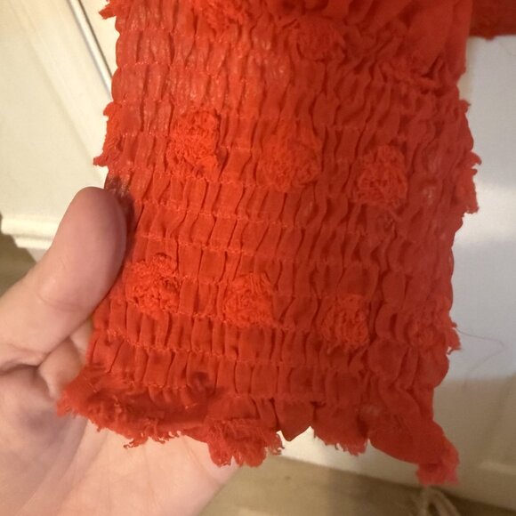 Vine & Love Red Swiss Dot Long Sleeve Blouse – Size Small, NWT - Picture 2 of 3